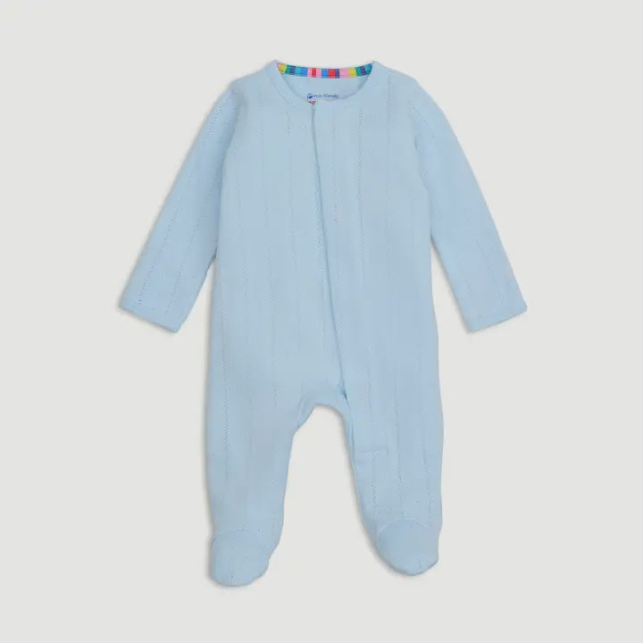 Blue Pointelle Footie