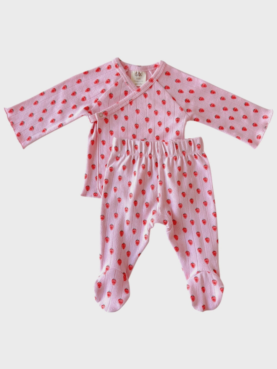 Pink Strawberry Layette Set