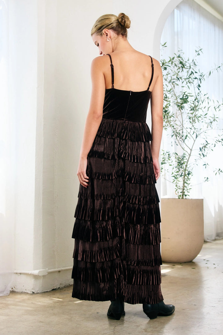 Velvet Pleated Dress