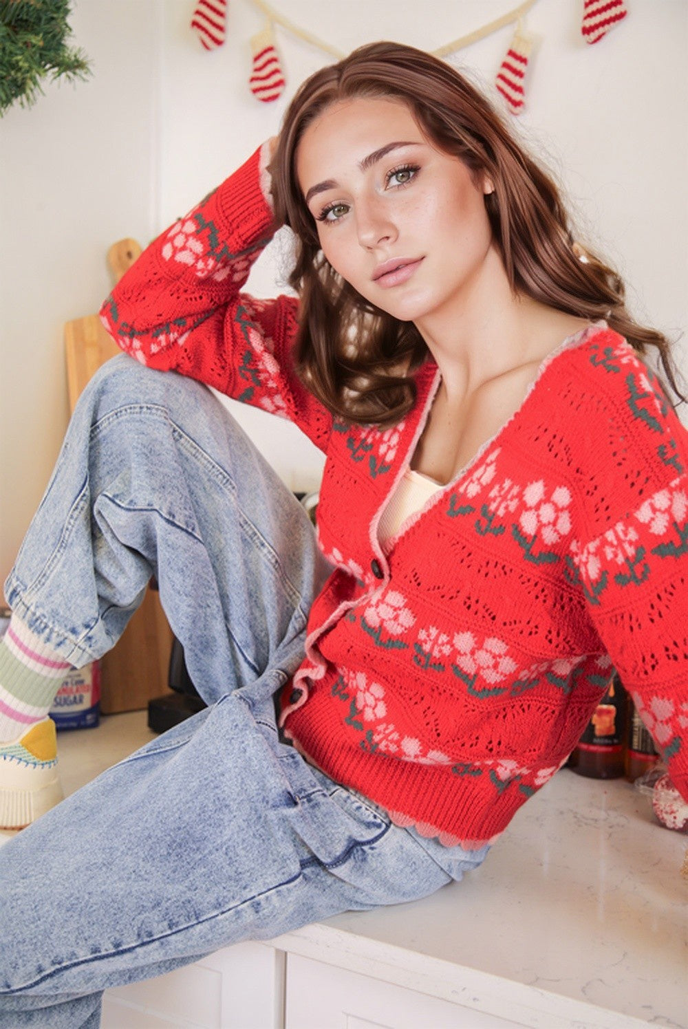 Holly Flower Sweater