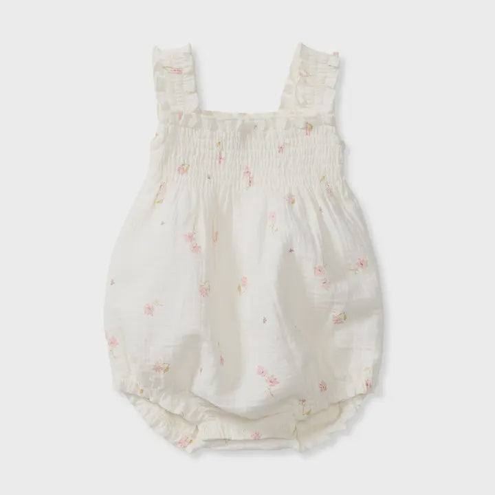 Floral Muslin Baby Girl Romper
