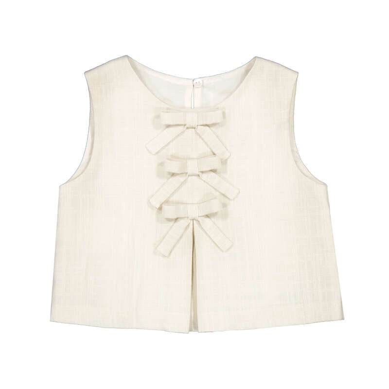 Bows Linen Blend Top