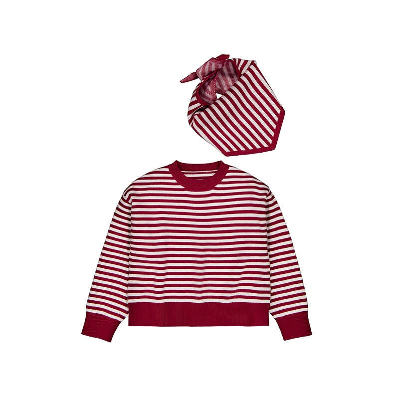 Red Stripe Sweater Set