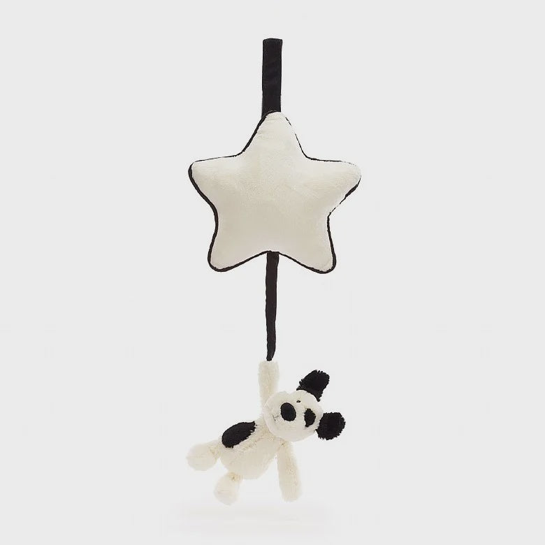 Bashful Black & Cream Puppy Musical Pull