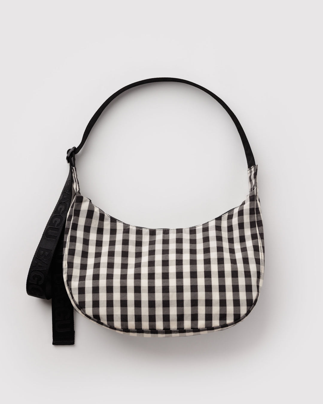 Blk &amp; Cream Gingham Med Crescent
