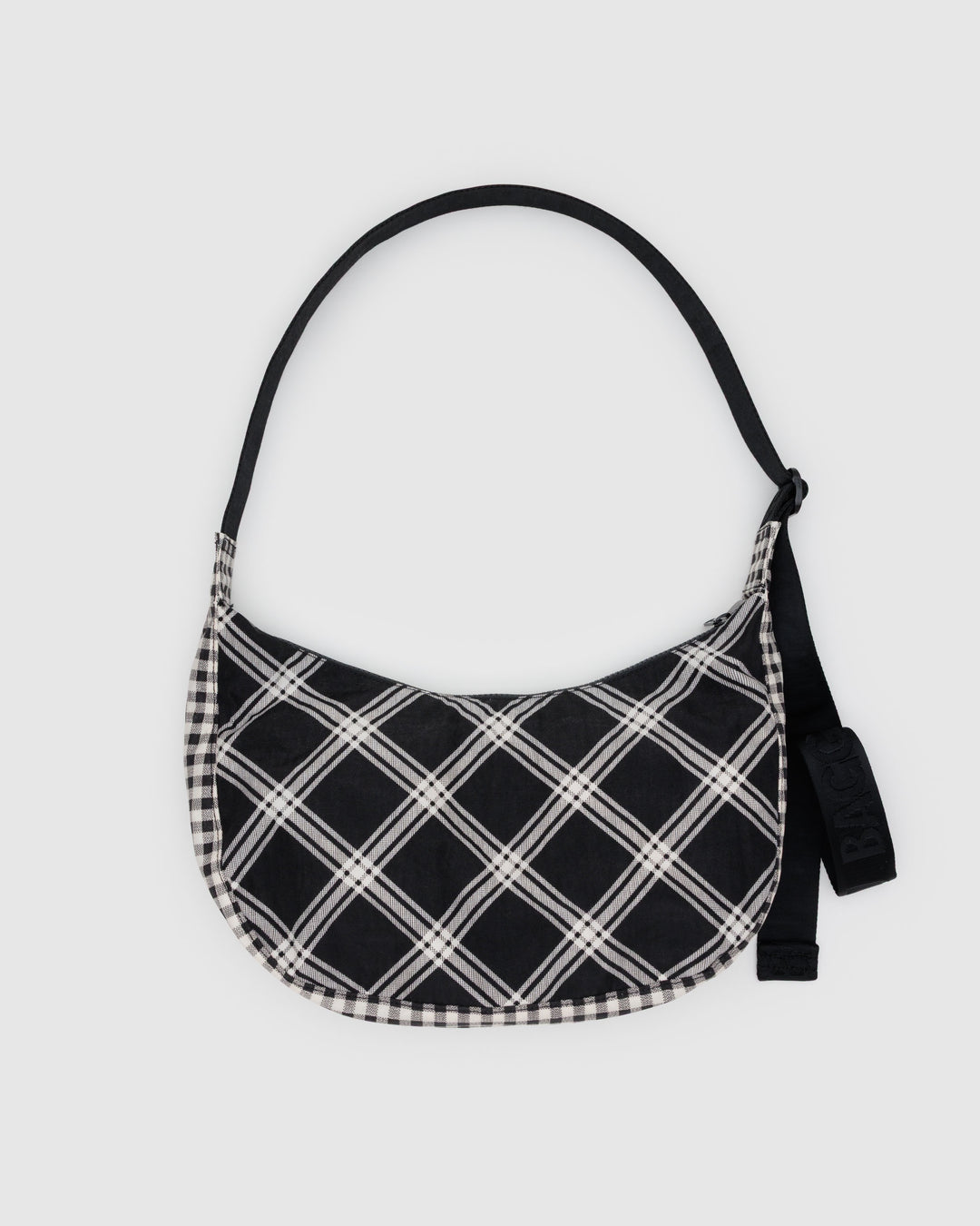 Mixed Plaid Medium Crescent Bag