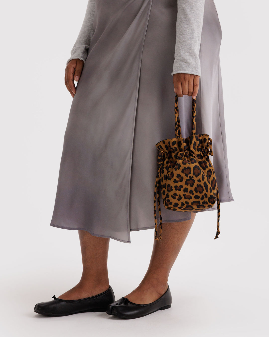 Leopard Nylon Drawstring Bag