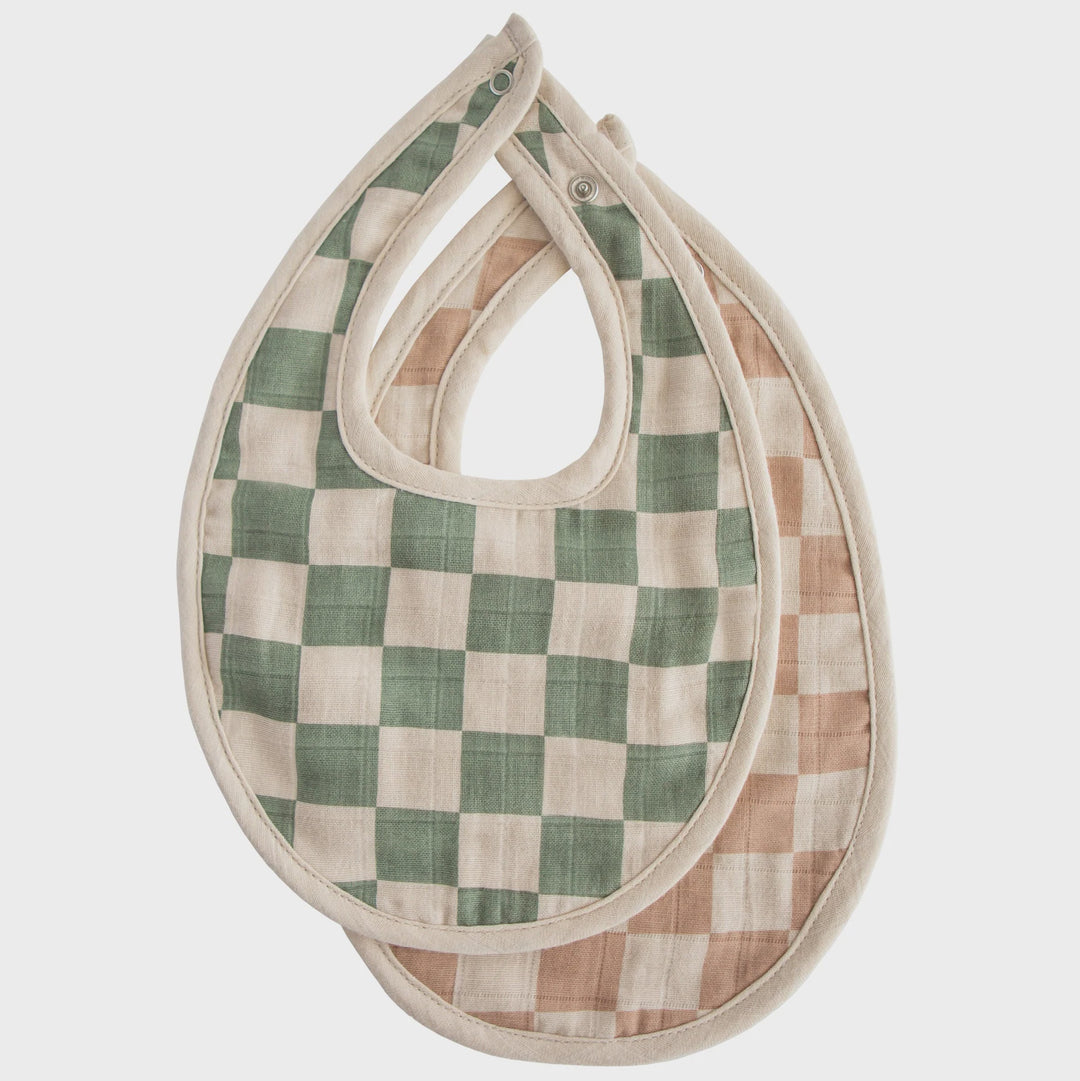 Checkers Muslin Bib Set