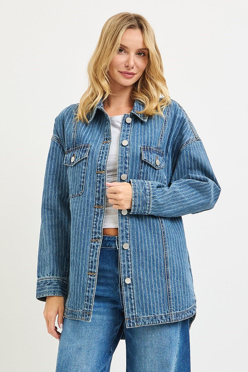 Oversized Stripe Shacket