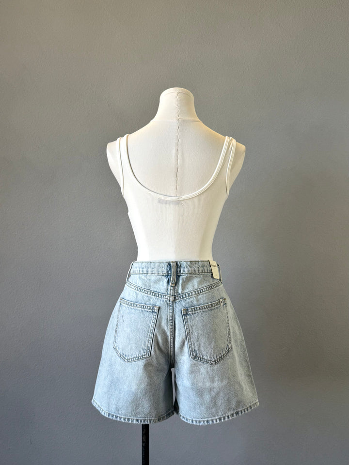 Ribbed Scoop Henley Tank