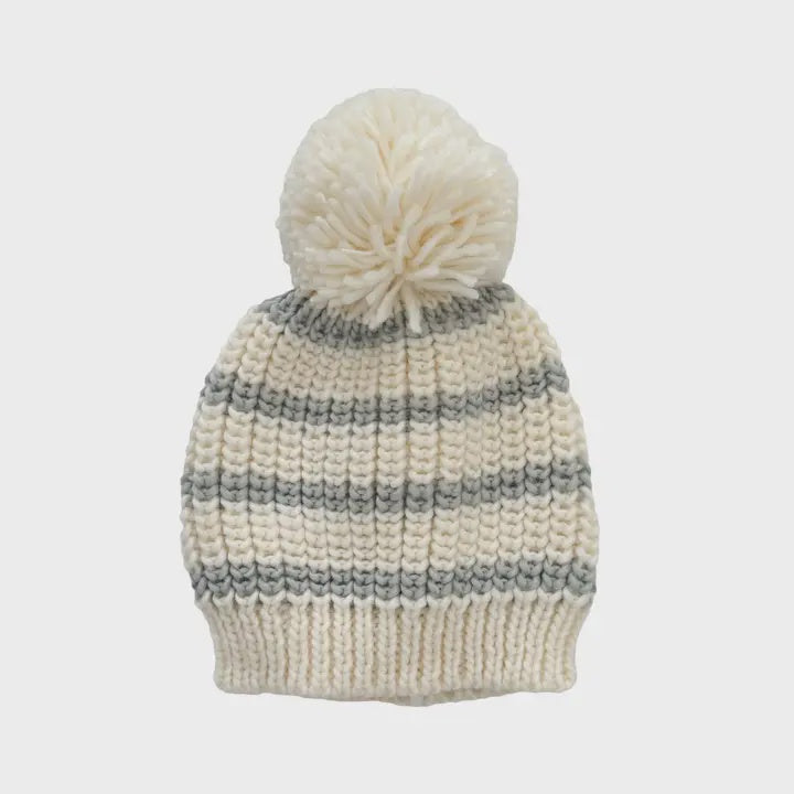 Blue Stripe Knit Hat