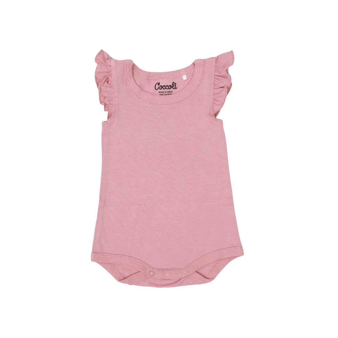 Silver Pink Ruffle Bodysuit