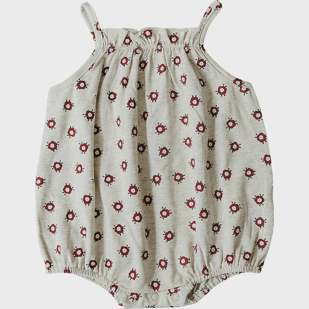 Red Floral Bubble Romper
