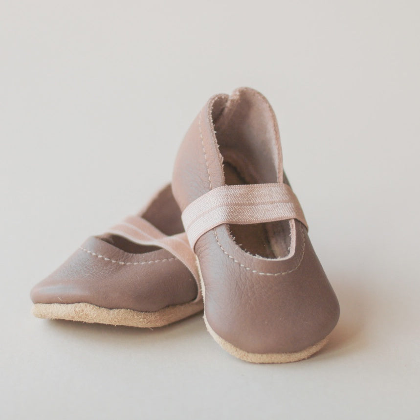 Clay Leather Mary Janes