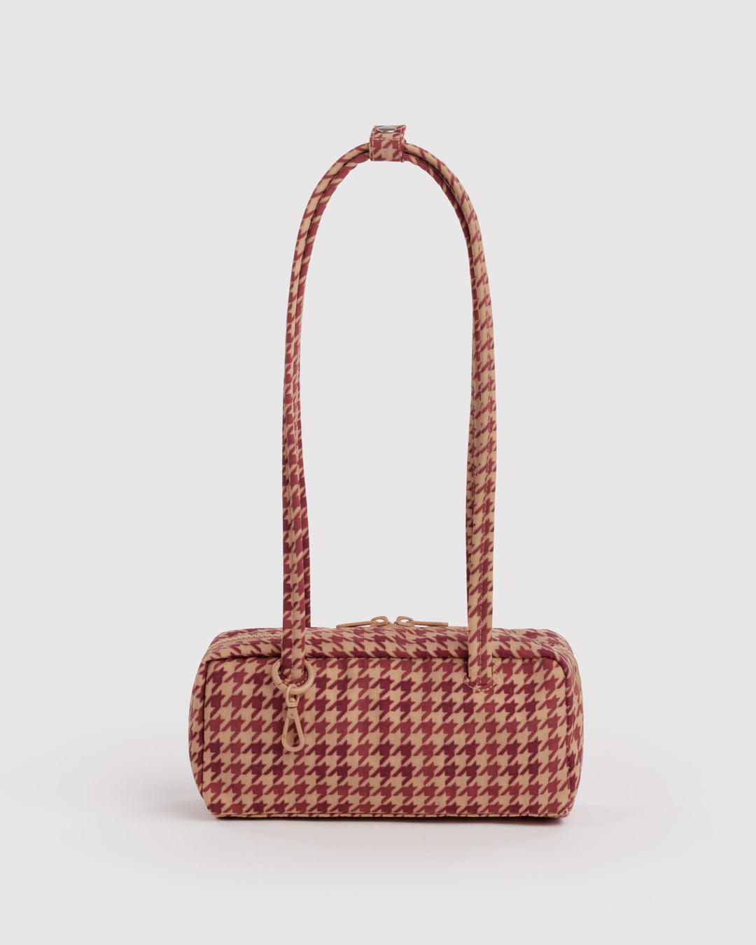 Tan Houndstooth Sm Bowler Bag