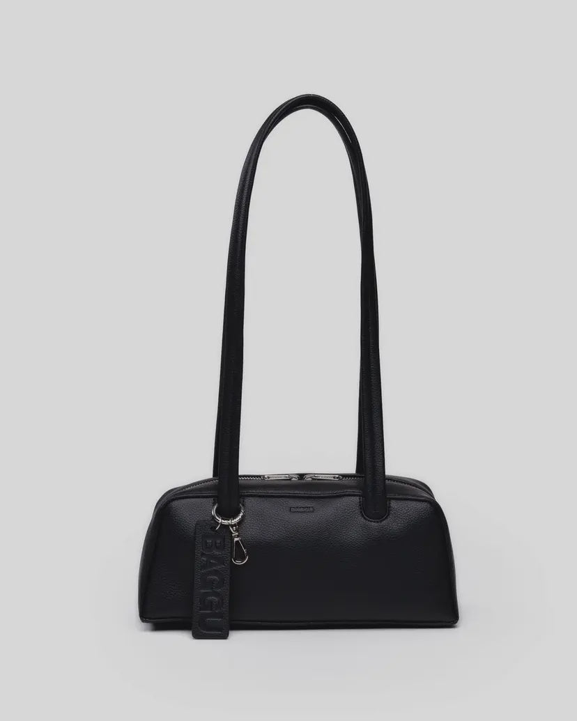 Small Black Leather Bowler Bag