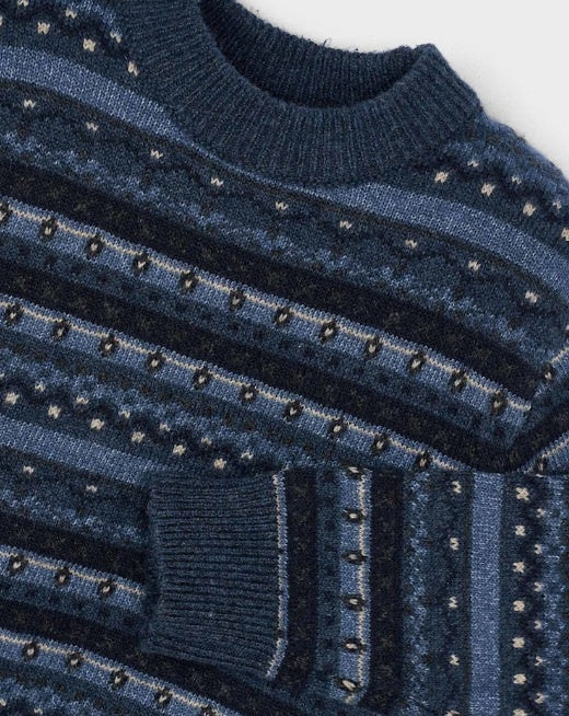Jacquard Navy Sweater