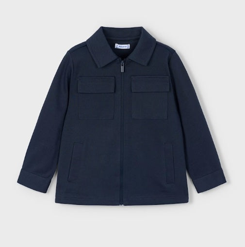 Navy Zip Up Coat
