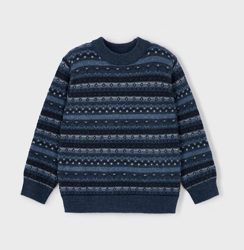 Jacquard Navy Sweater