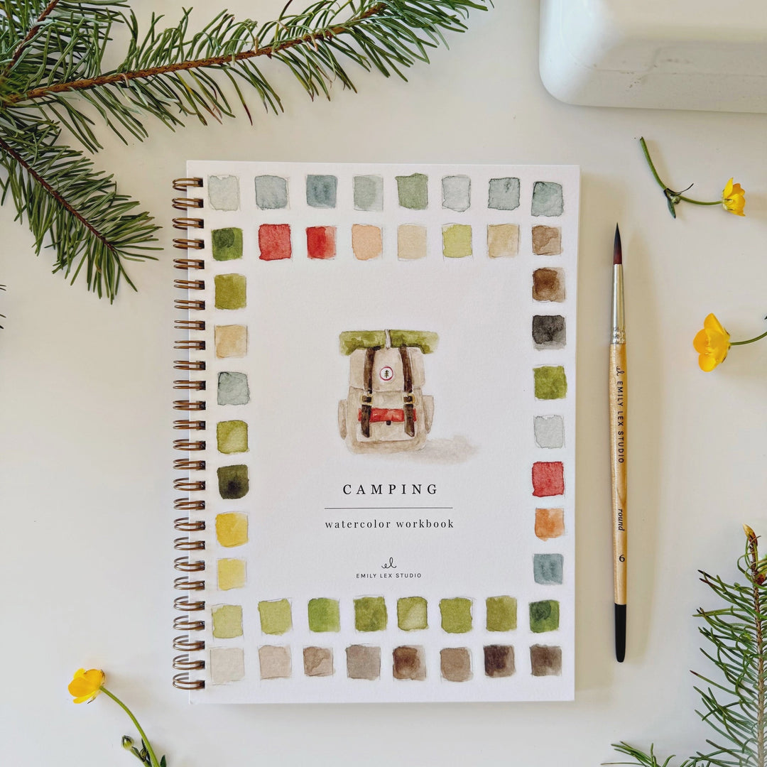 Camping Watercolor Workbook