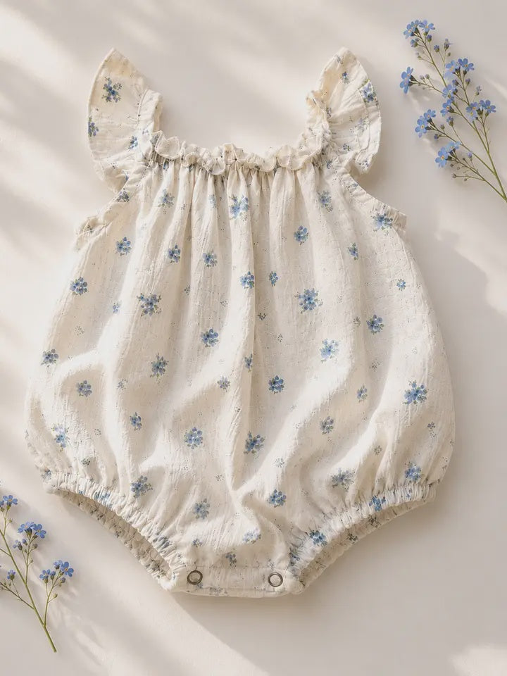 Blue Patina Bubble Romper