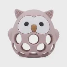 Owl Silicone Teether in Fawn