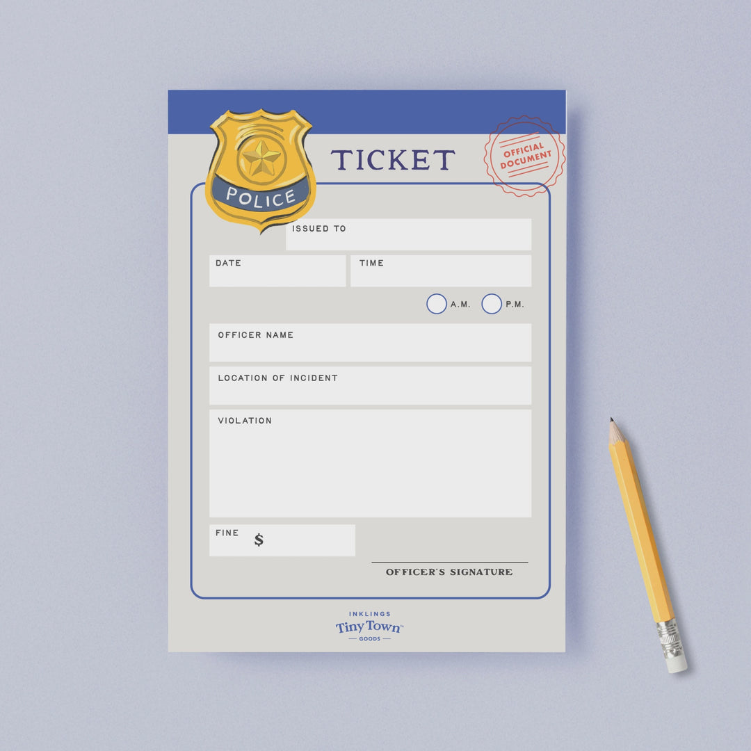 Police Ticket Play Notepad