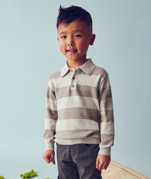 Stripe Knit Polo
