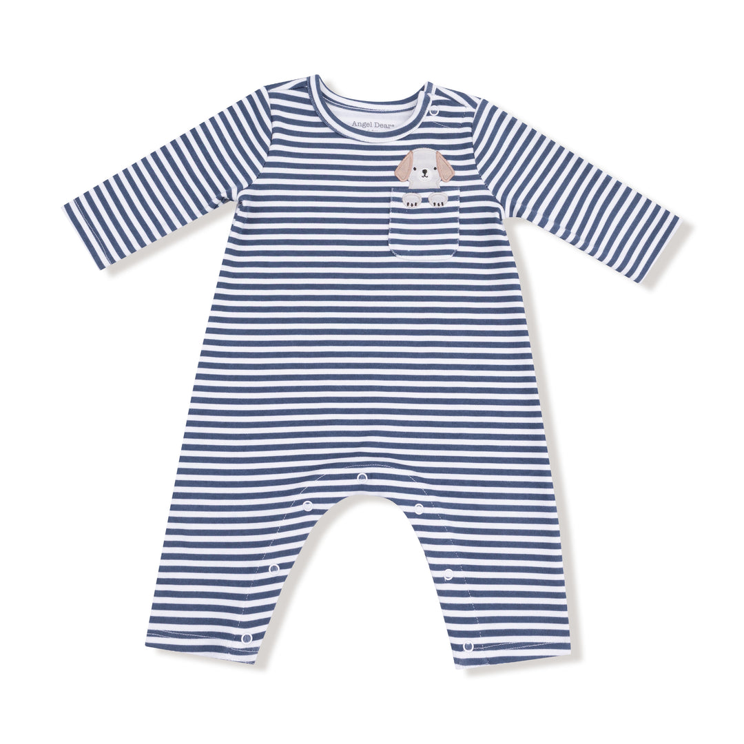 Stripe Puppy Patch Romper