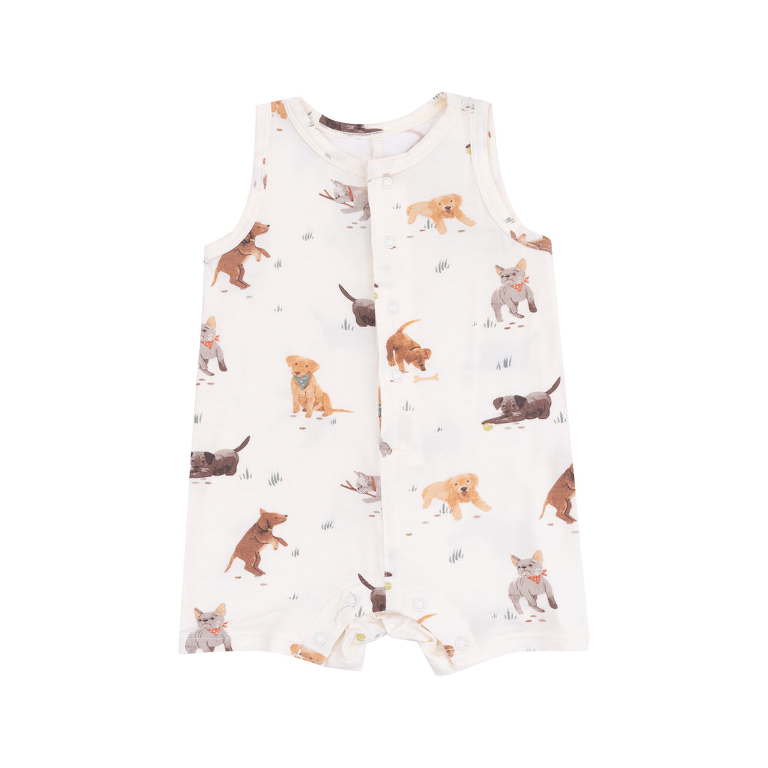 Watercolor Puppies Shortie Romper