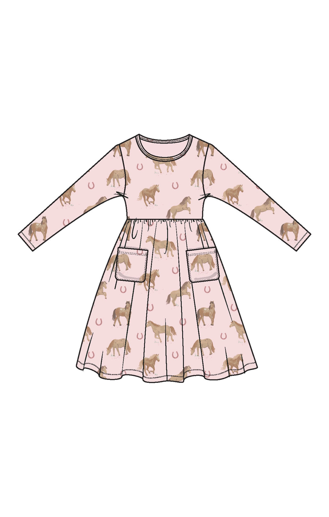 Pink Horses Twirl Dress