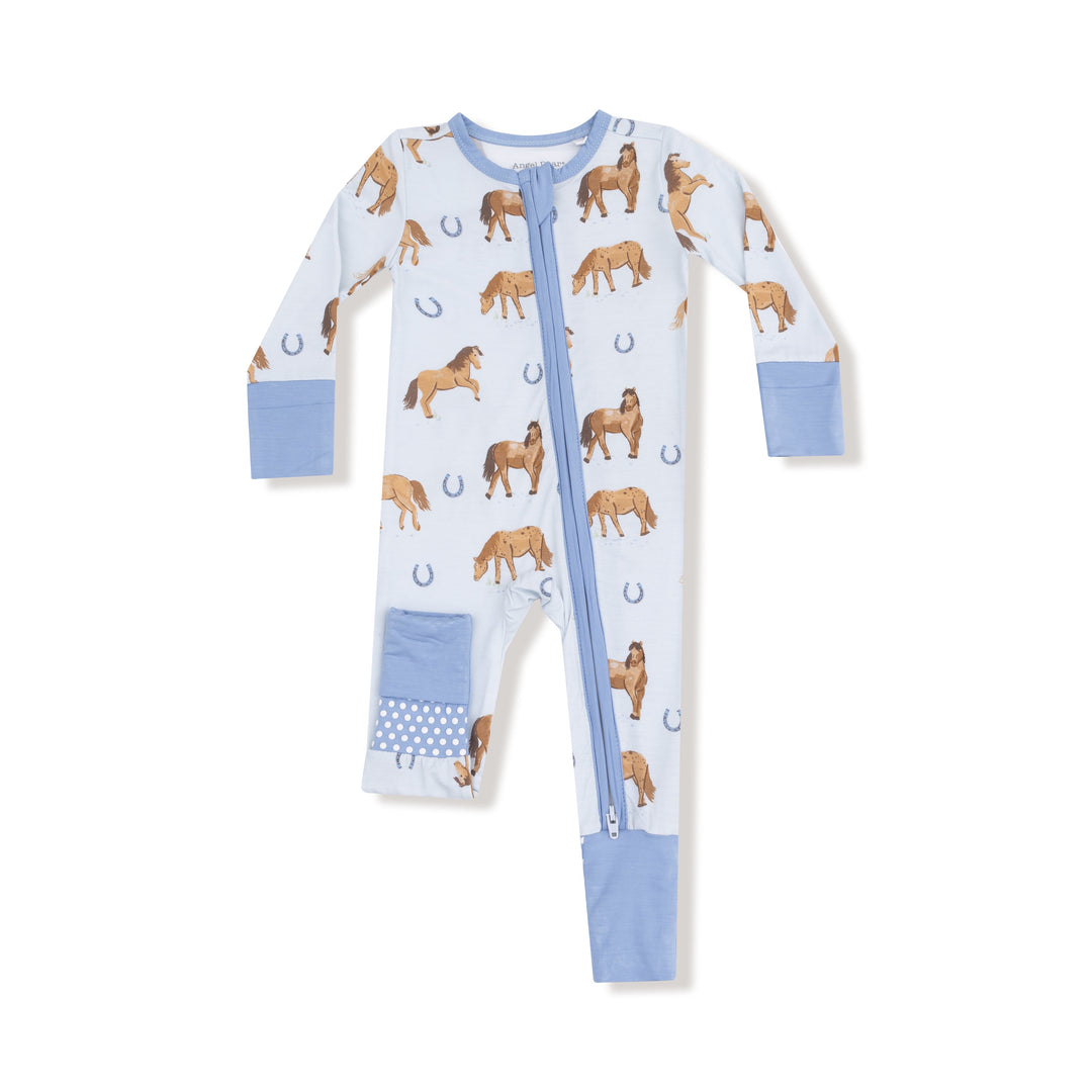 Blue Horses Convertible Romper