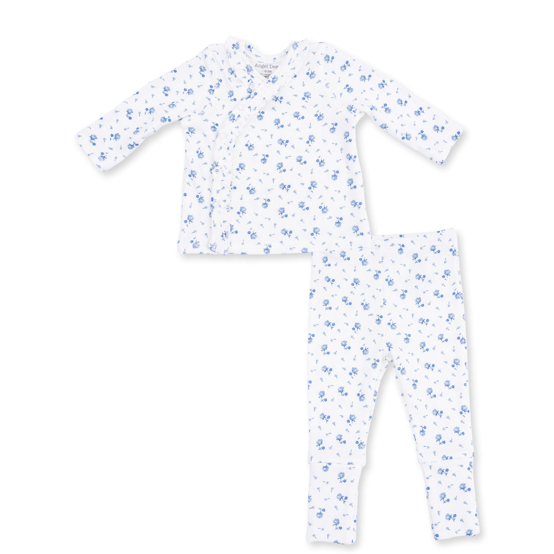 Blue Rosette Layette Set