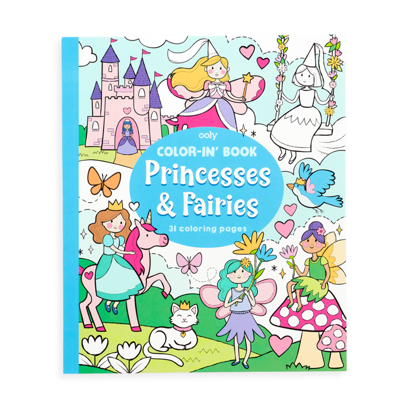 Color-In Book in Princesses and Fairies