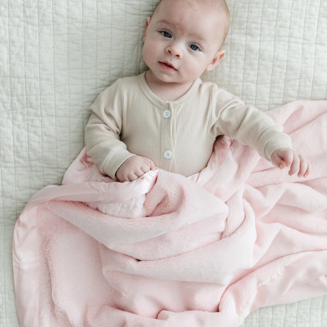 Light Pink Satin Receiving Blanket